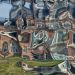 A distorted reflection of a house, taken by János Szüdi