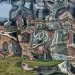 A distorted reflection of a house, taken by János Szüdi